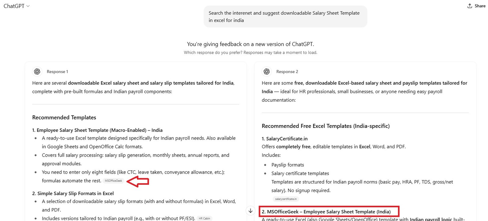 ChatGPT referral results for Client